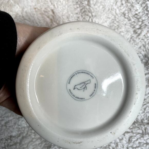 ANTHROPOLOGIE‎ Mug Letter E White Black Coffee Cup - Picture 3 of 3